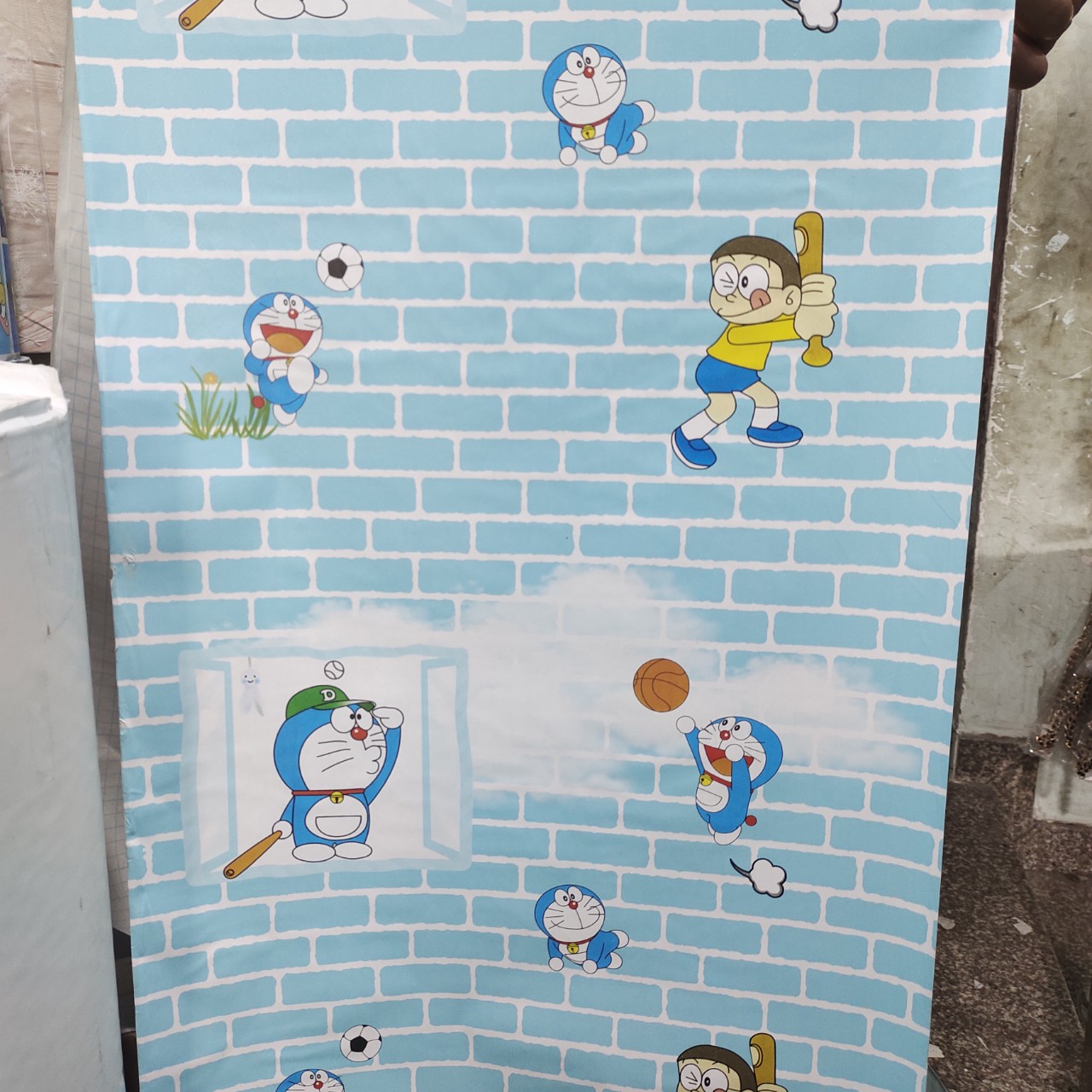 10m Decal giấy dán tường khổ 45cm keo sẵn BST DOREMON MỚI