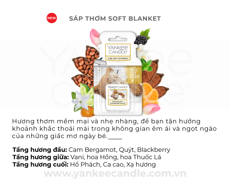Sáp thơm xe Yankee Candle - Soft Blanket