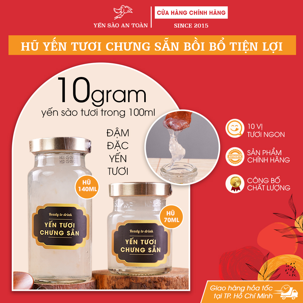 Gói đặc biệt 10 hũ mix 10 vị khác nhau ĐẬM ĐẶC YẾN TƯƠI từ Yến Sào An Toàn