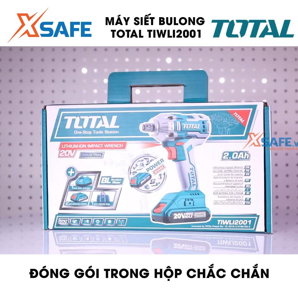 Máy Siết BuLong dùng pin Lithium 20V TOTAL TIWLI2001 Tặng kèm 2 Pin 1 Sạc. Máy bắn bulong cầm tay điện thế 20V