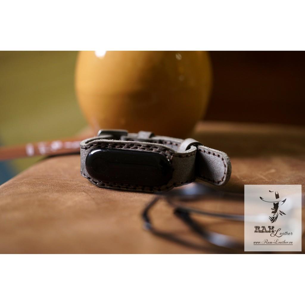 DÂY DA BÒ THẬT MAY TAY CHO MIBAND 5 - CHÍNH HÃNG RAM LEATHER - MI BAND 5 COW LEATHER STRAPS