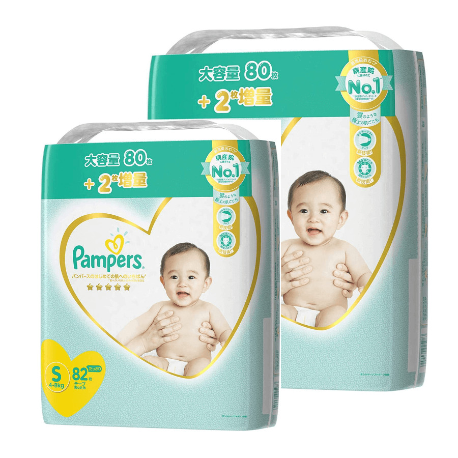 [Combo 2] Bỉm - Tã dán Pampers Premium New size S 82 miếng (Cho bé 4~8kg)