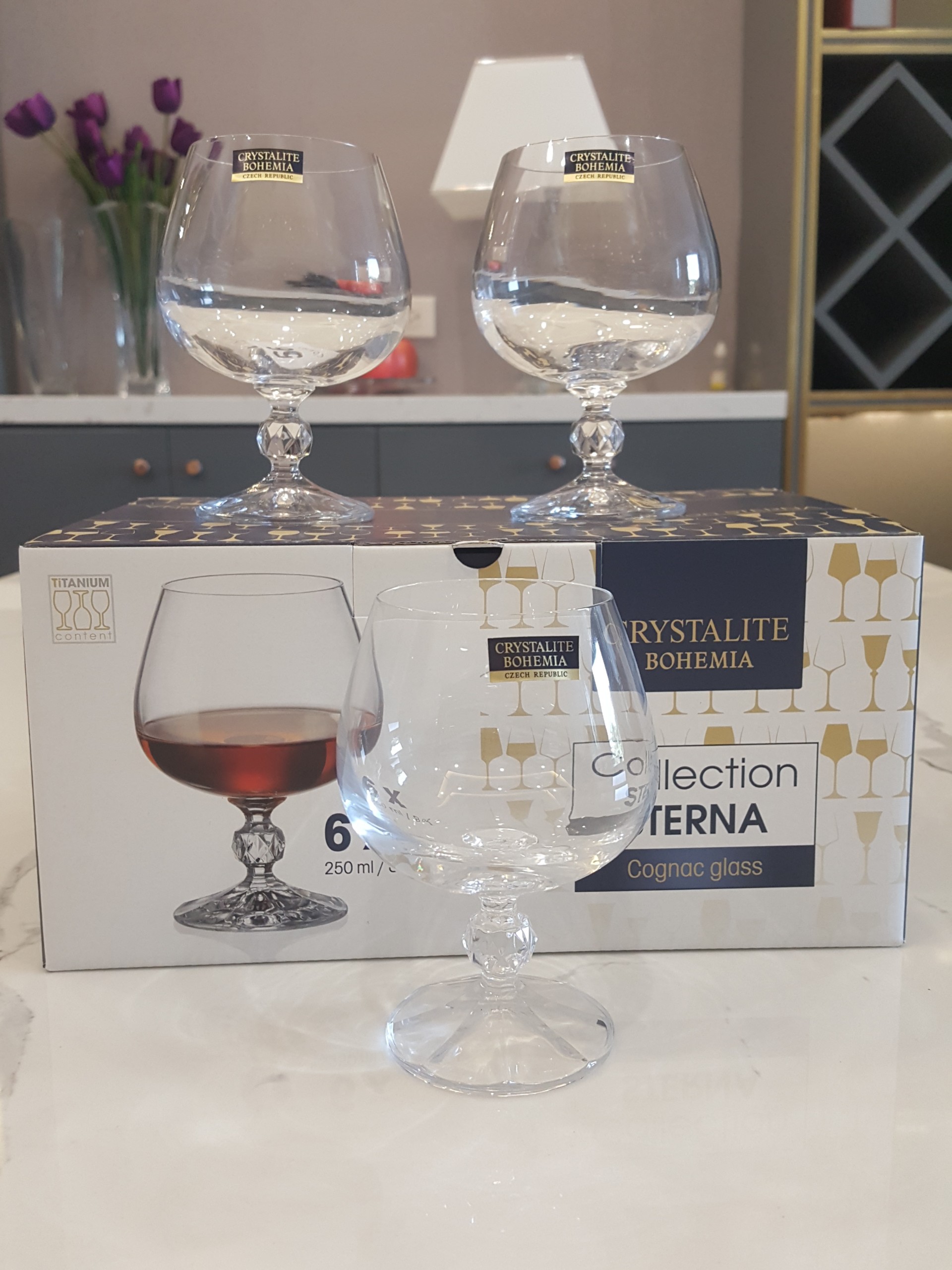 Bộ 6 Ly Rượu Vang Crystalite Bohemia Sterna Cognac 250ml