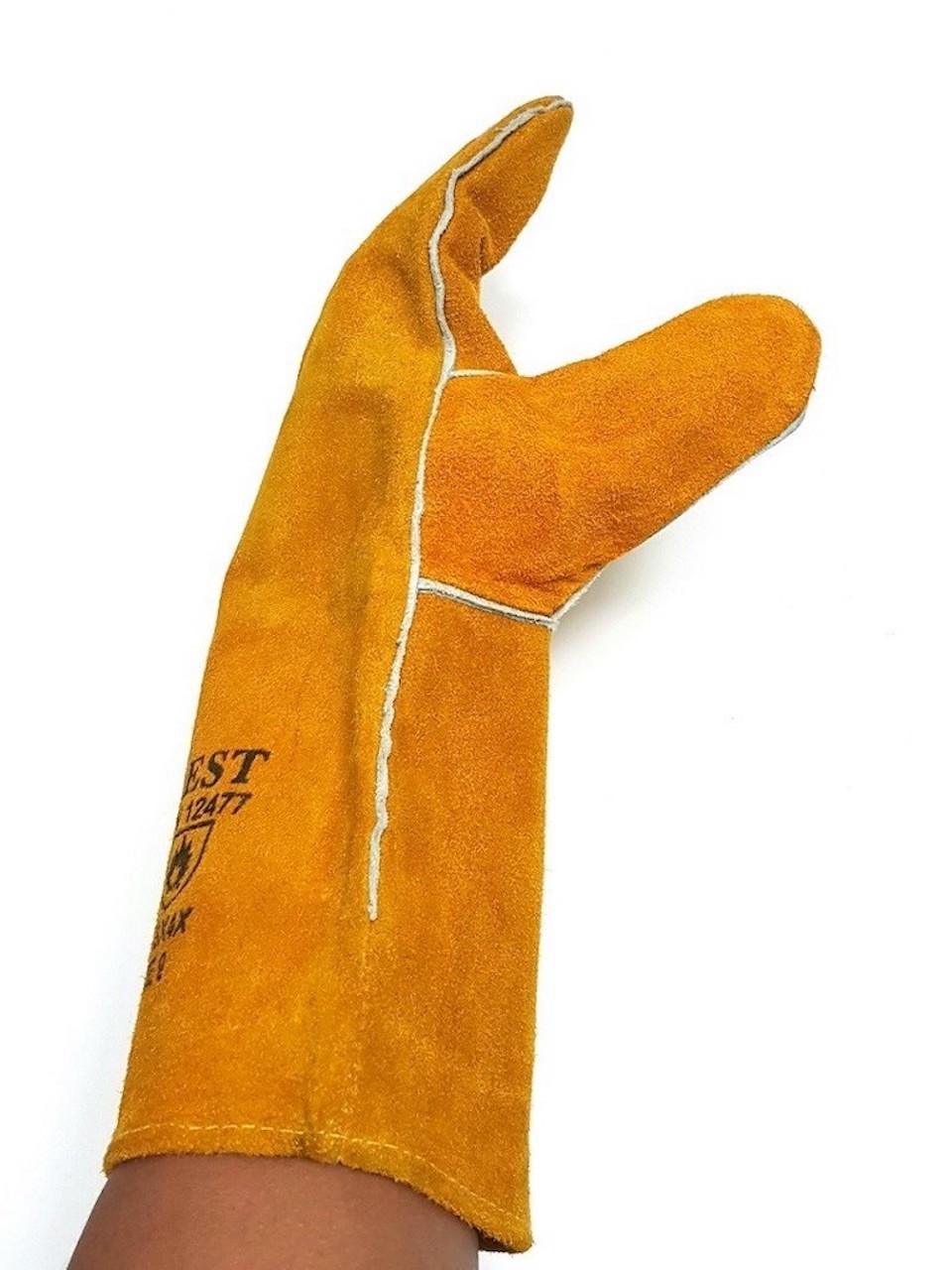 Găng tay da hàn Everest EW14 bao tay chống cháy, chịu nhiệt/ tia lửa văng bắn chuyên dùng hàn que (vàng) - Labor Leather Glove EW14
