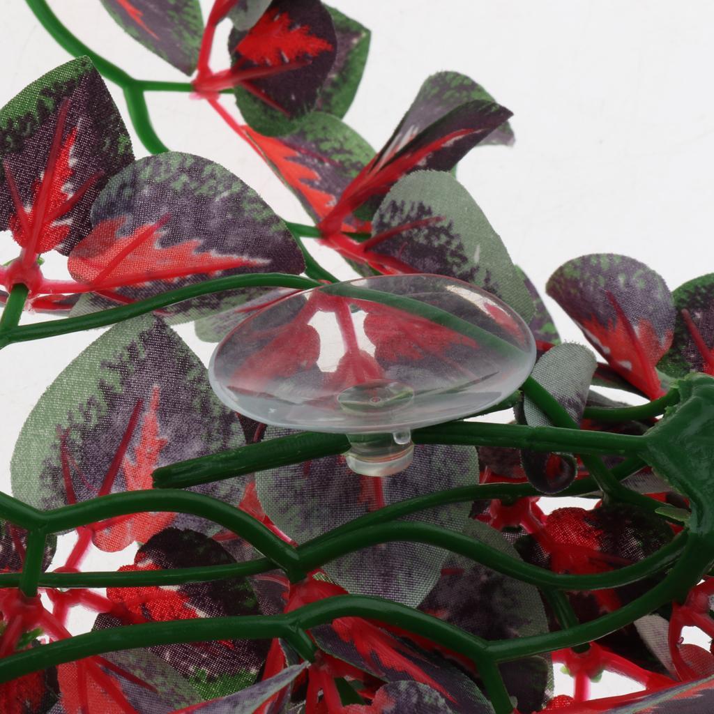3 pcs Artificial Pet Reptile Terrarium Leaf Vines Vivarium Ornament Plant