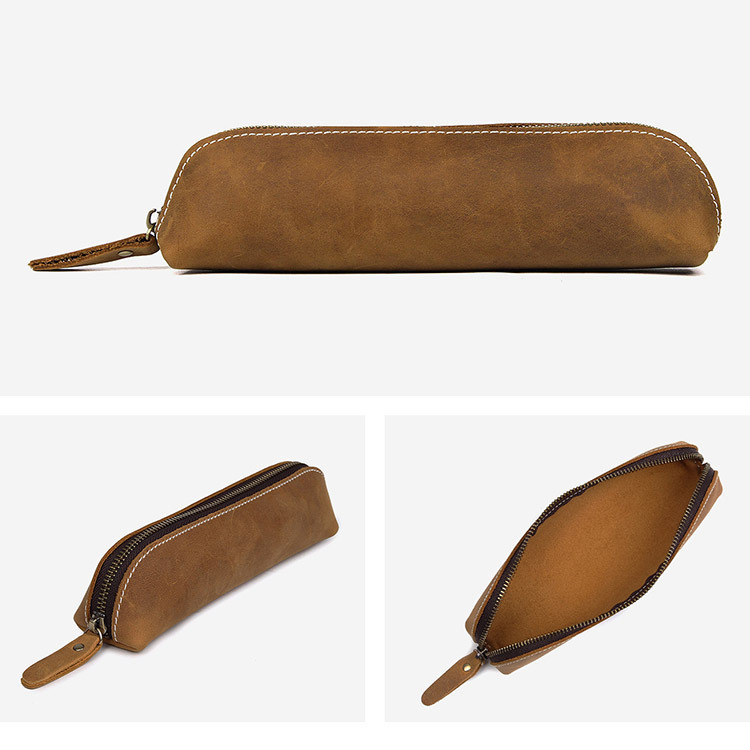Túi da mini đựng bút, đồ cá nhân P126, bao mini da bò nhỏ gọn, phong cách, dành cho những người đam mê đồ da thật