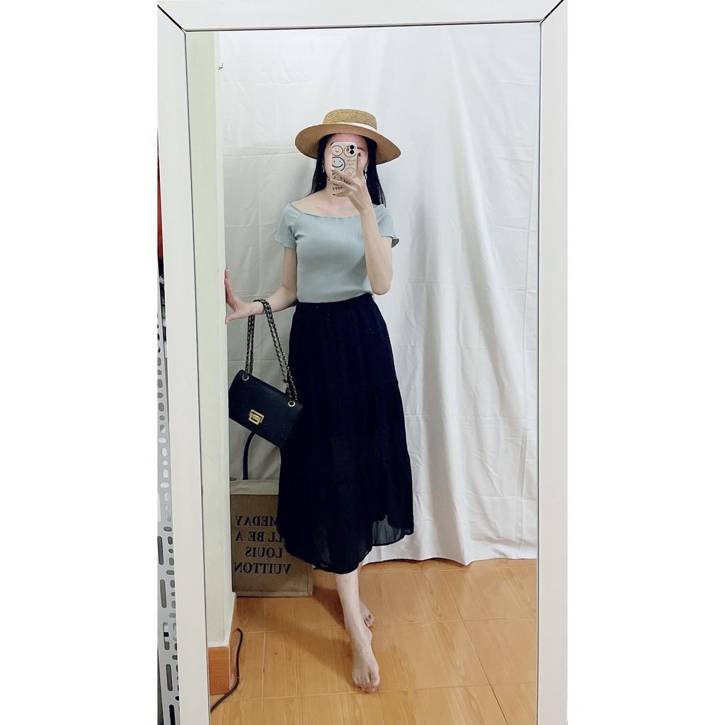 Chân Váy Vintage HÀN QUỐC 2 Màu️️