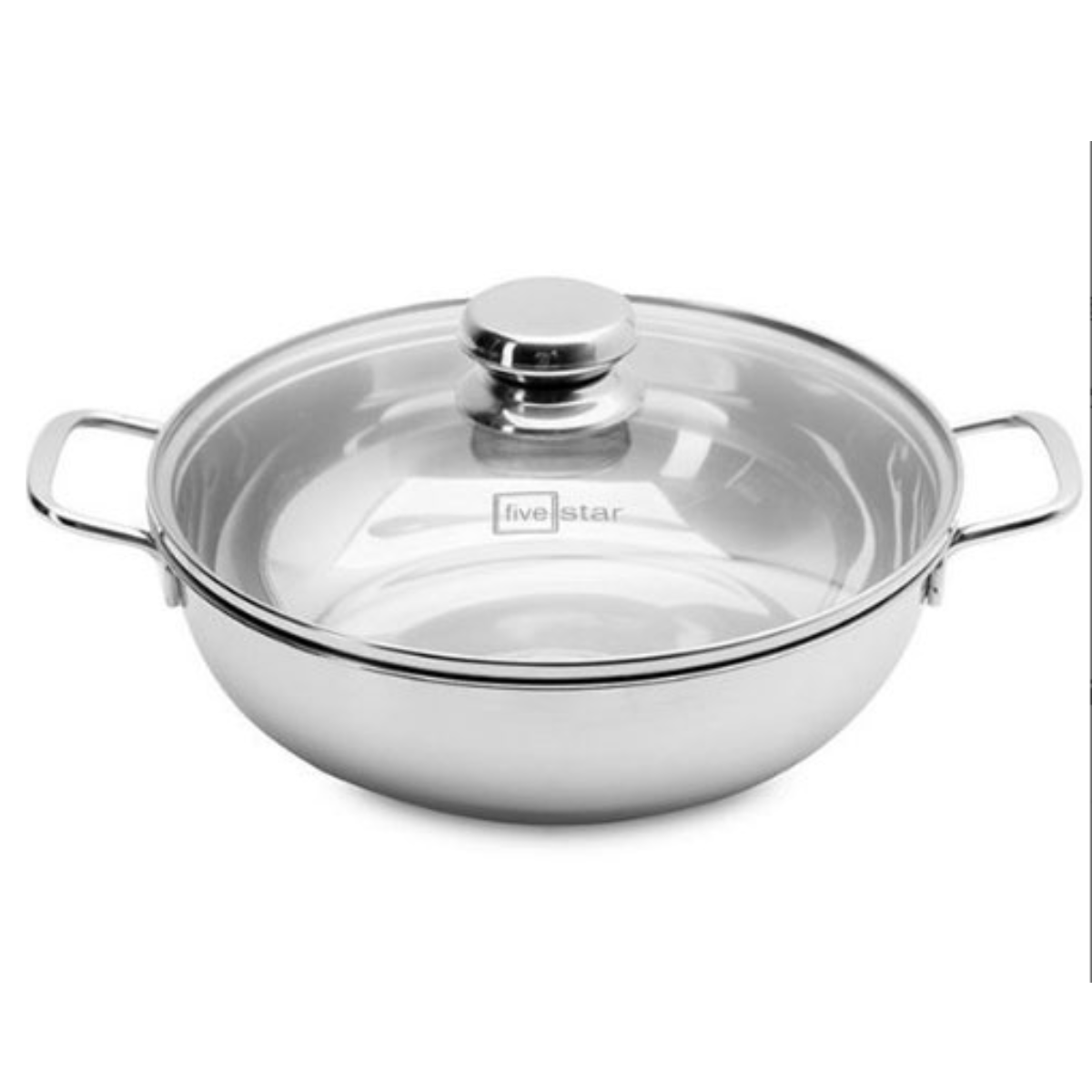 Nồi lẩu inox 430 cao cấp Fivestar Standard nắp kính, 3 đáy Size 24/ 26/28(cm), dùng được mọi bếp , hàng chính hãng , bảo hành 5 năm