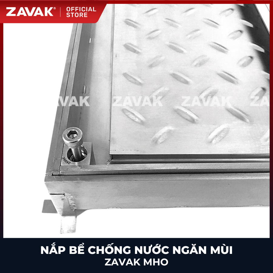 Nắp bể ngầm chống nước ngăn mùi inox ZAVAK MHO-80 / KT 80x80cm, lát gạch 1,5cm/ tải tối đa 450kg