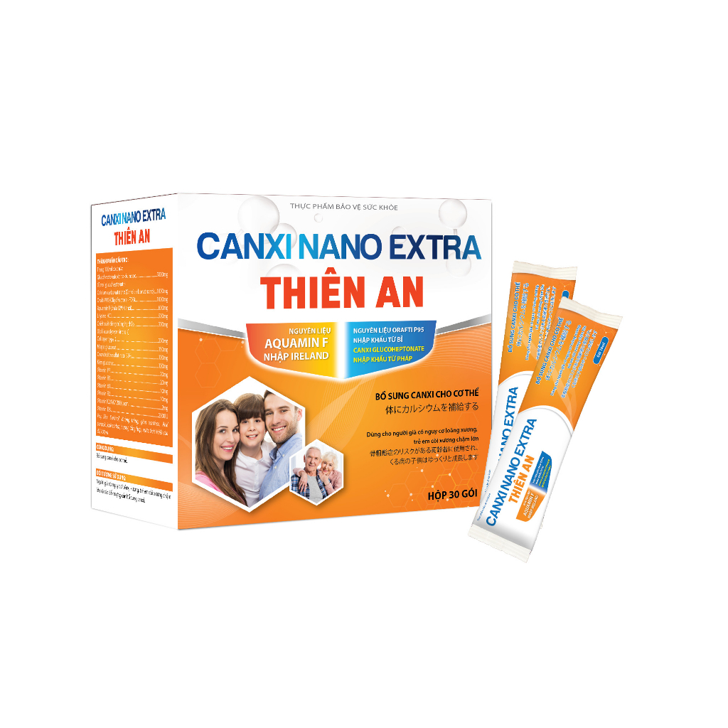 Canxi Nano Extra Thiên An Dùng Cho Trẻ Em Còi Xương Chậm Lớn Và Các Đối Tượng Cần Bổ Sung Canxi