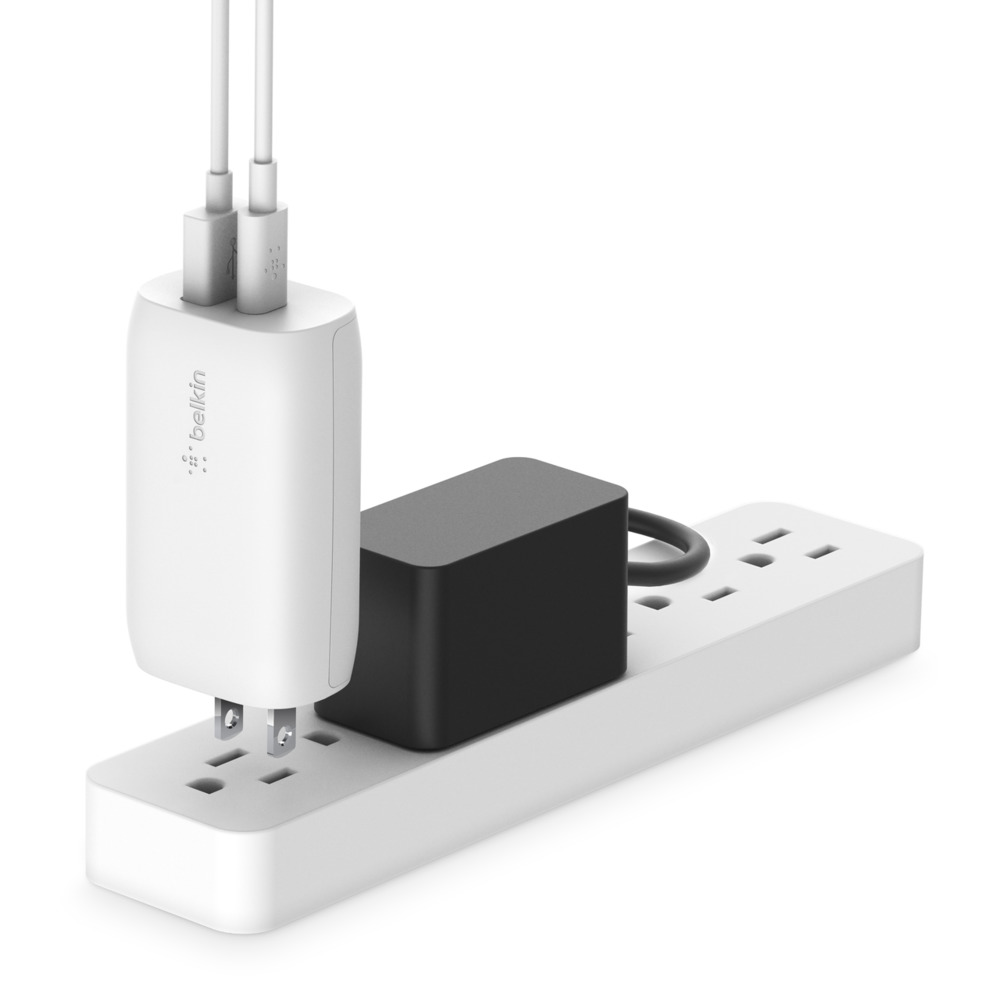 Adapter sạc nhanh 32W Belkin USB-C PD 20W + USB-A 12W - WCB004dqWH - Hàng Chính Hãng