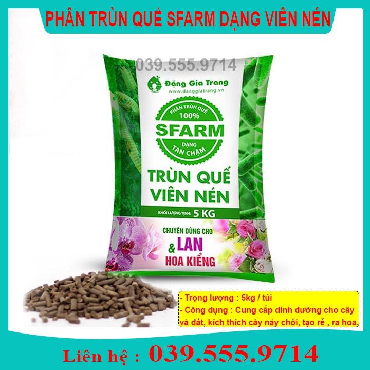 PHÂN TRÙN QUẾ DẠNG VIÊN SFARM TAN CHẬM 5KG CHUYÊN DÙNG CHO CÂY CẢNH