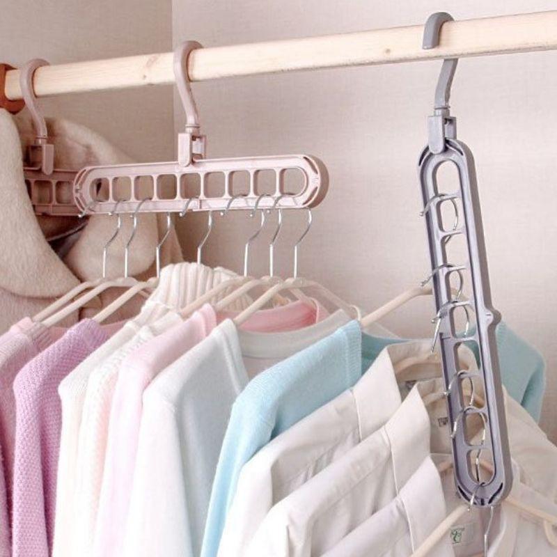 Móc treo quần áo tiết kiệm diện tích loại 9 lỗ dày