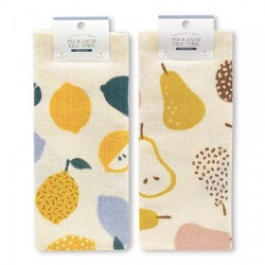 Khăn mặt cotton 2 lớp mẫu hoa quả nội địa Nhật
