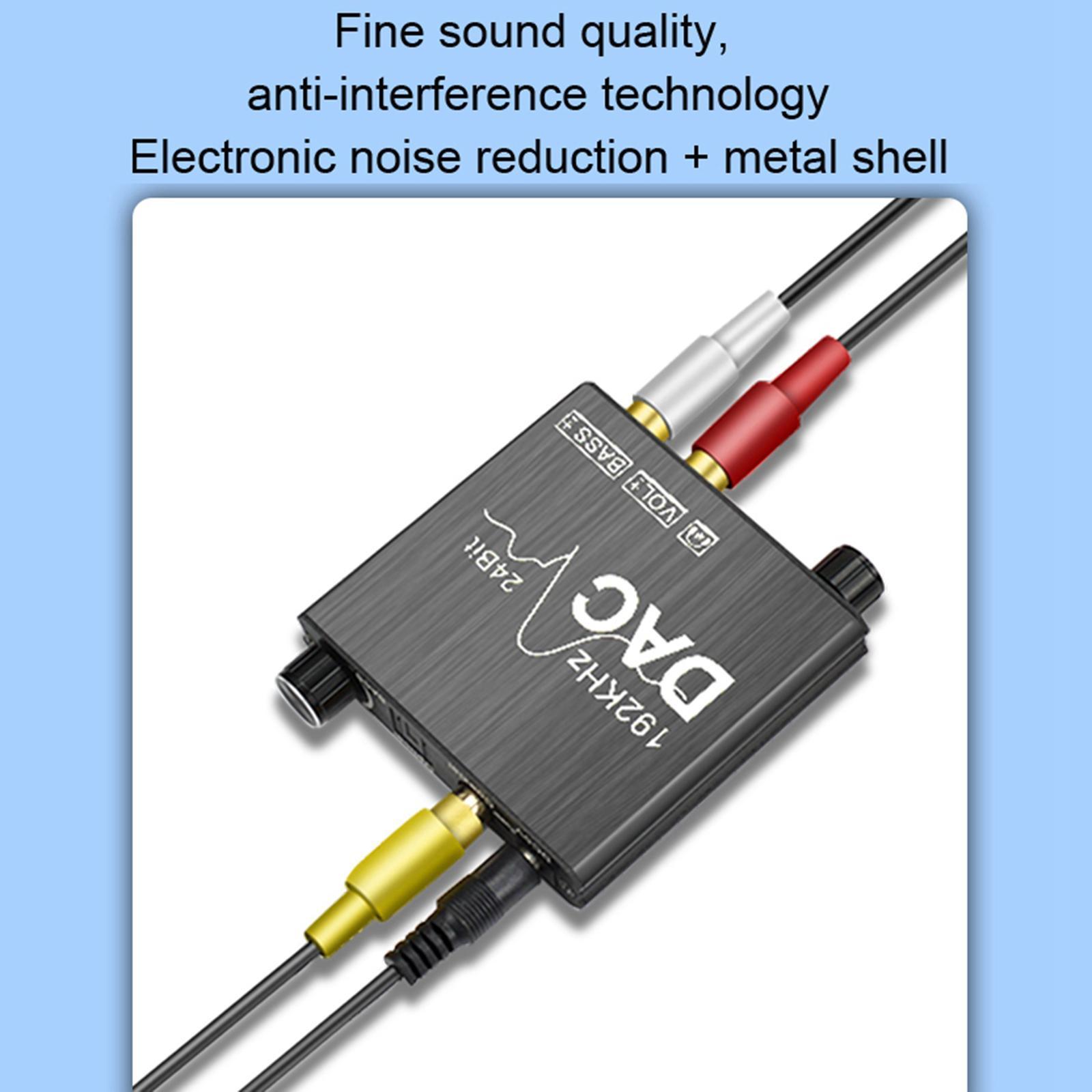 192KHz To Analog Converter Optical 24Bit 3.5mm 1x