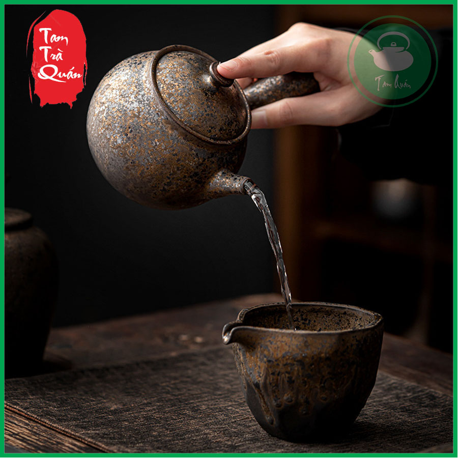 Ấm pha trà có cán gốm kim thô 320ml