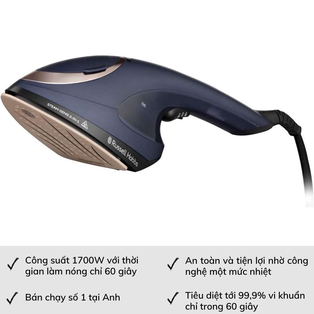 Bàn Là Cầm Tay Russell Hobbs 28370-56 Steam Genie 2 in 1 Hàng chính hãng