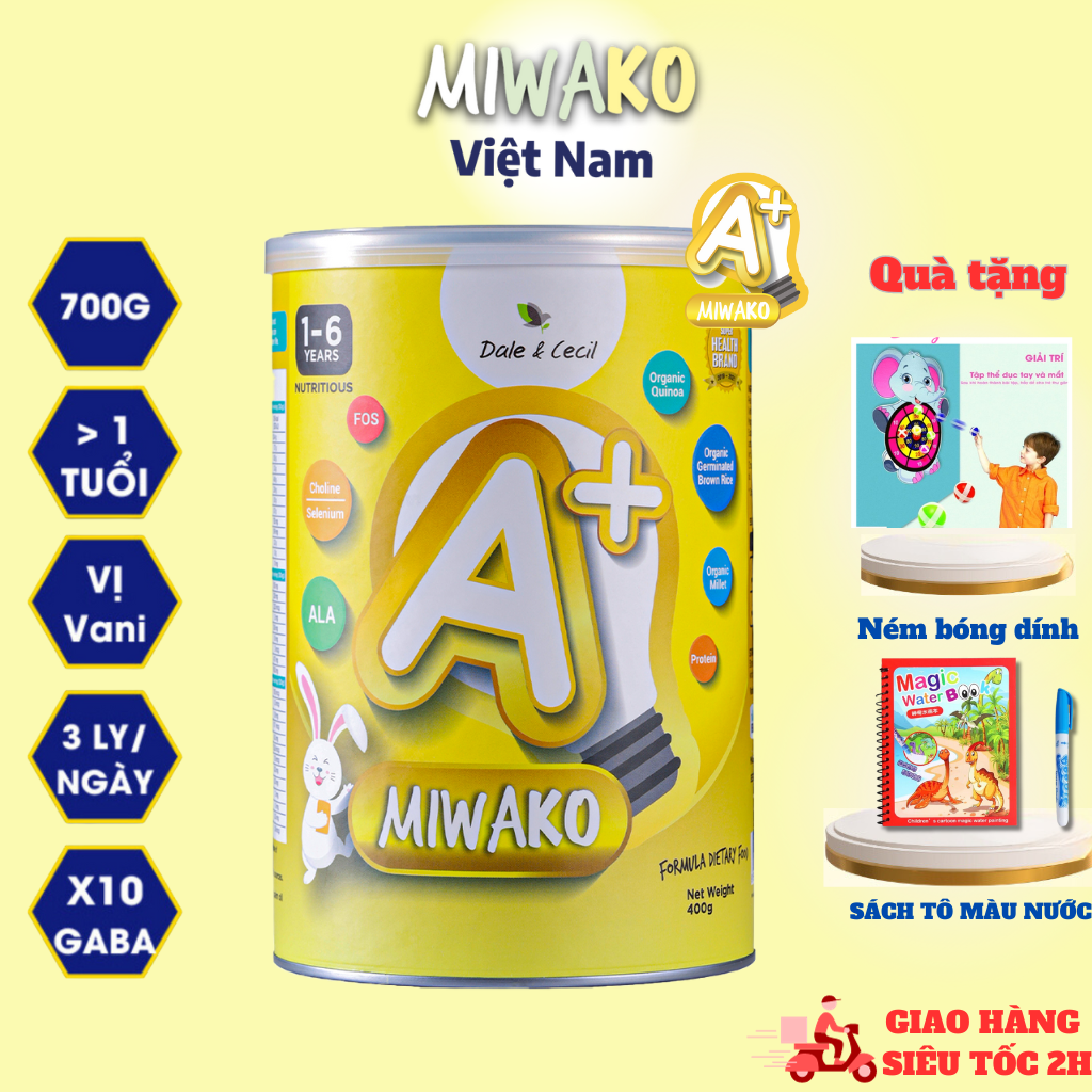 Hạt Công Thức Thực Vật Hữu Cơ MIWAKO A+400g Vị Vani x 1 Hộp