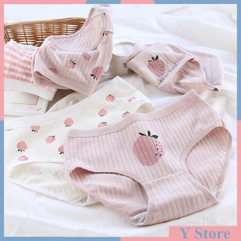 Quần Lót Cotton Co Dãn 4 Chiều Dâu Cute 40-80kg