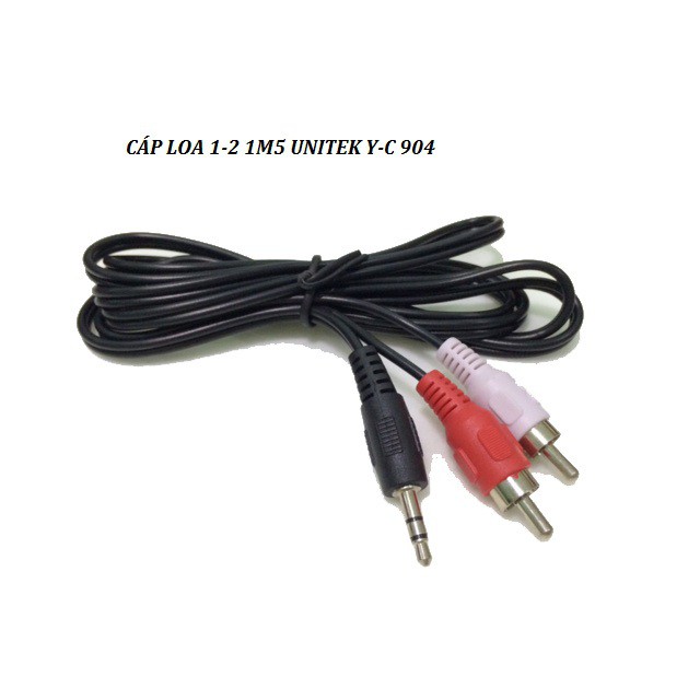 CÁP LOA 3.5MM ra 2 AV 1.5M UNITEK (Y-C 904) hàng chính hãng