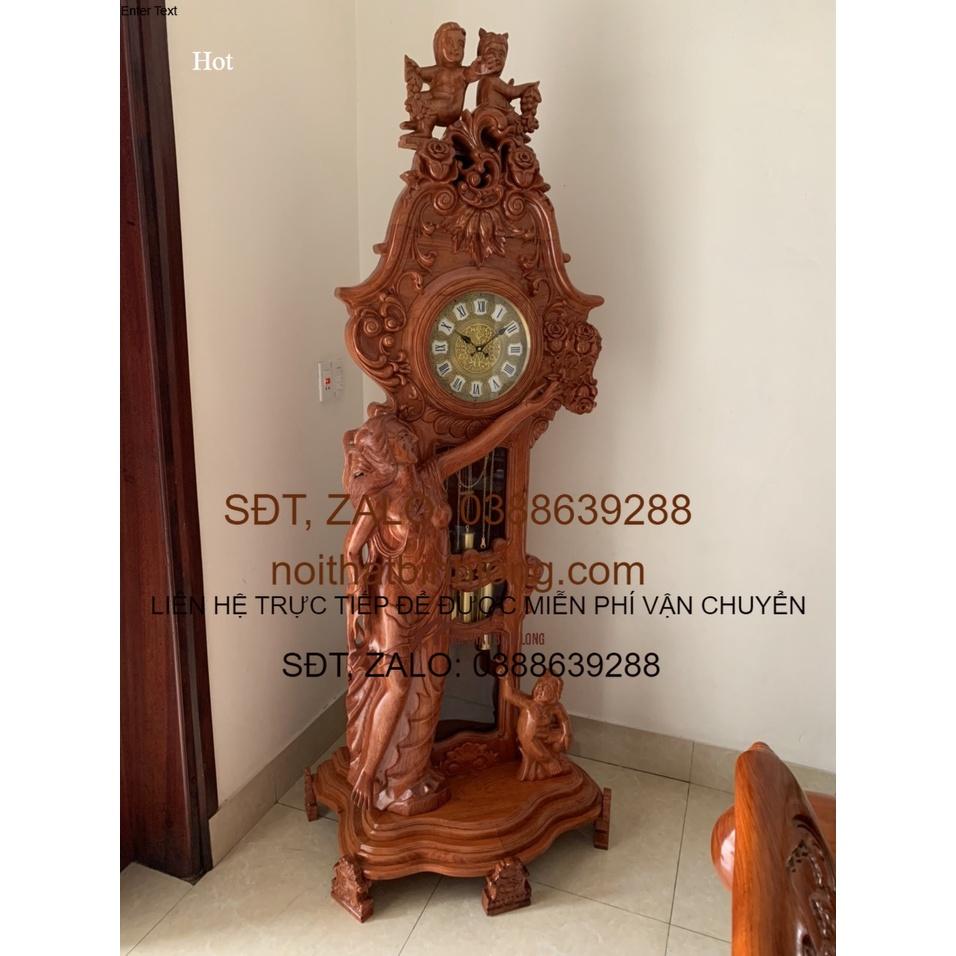 Đồng hồ cô tiên gỗ hương đá, gỗ gõ đỏ, hàng CỰC VIP, tuyển vân, tuyển gỗ loại 1