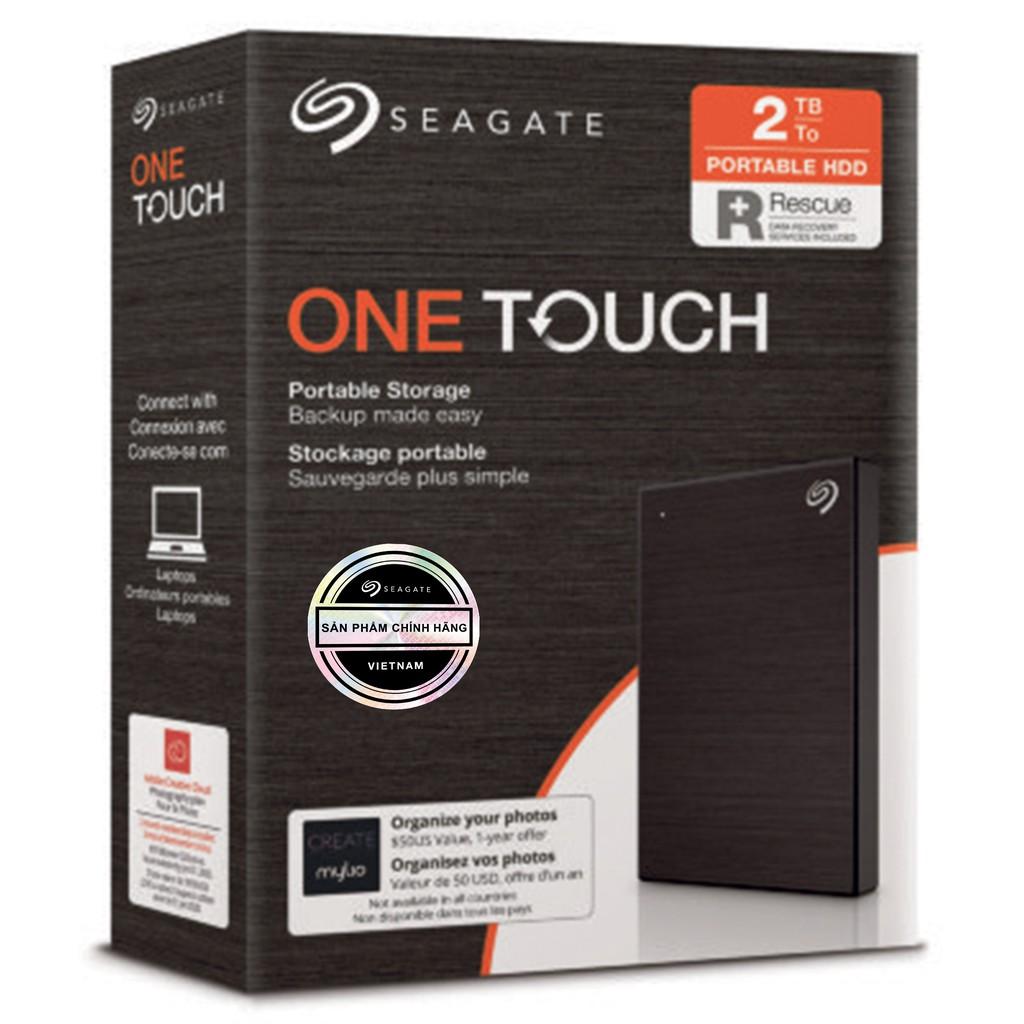 Ổ Cứng Di Động HDD Seagate One Touch 2TB 2.5" USB 3.0 + Phục Hồi Dữ liệu Rescue_Hàng chính hãng