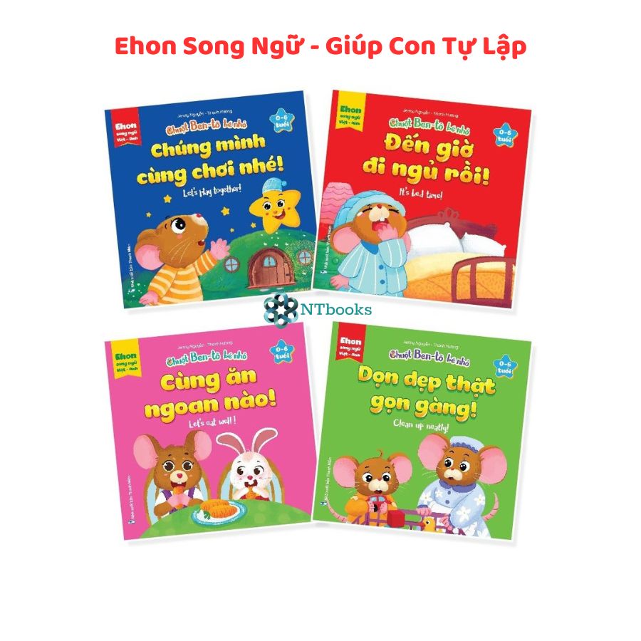 Sách - Bộ Ehon Song Ngữ Anh Việt- Chuột Ben Tô bé nhỏ - Rèn Luyện Tính Tự Lập Cho Trẻ 0 - 6 Tuổi ( Bộ 4 cuốn)