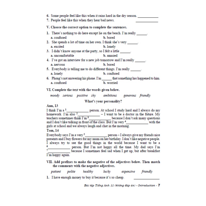 Bài Tập Tiếng Anh Lớp 11