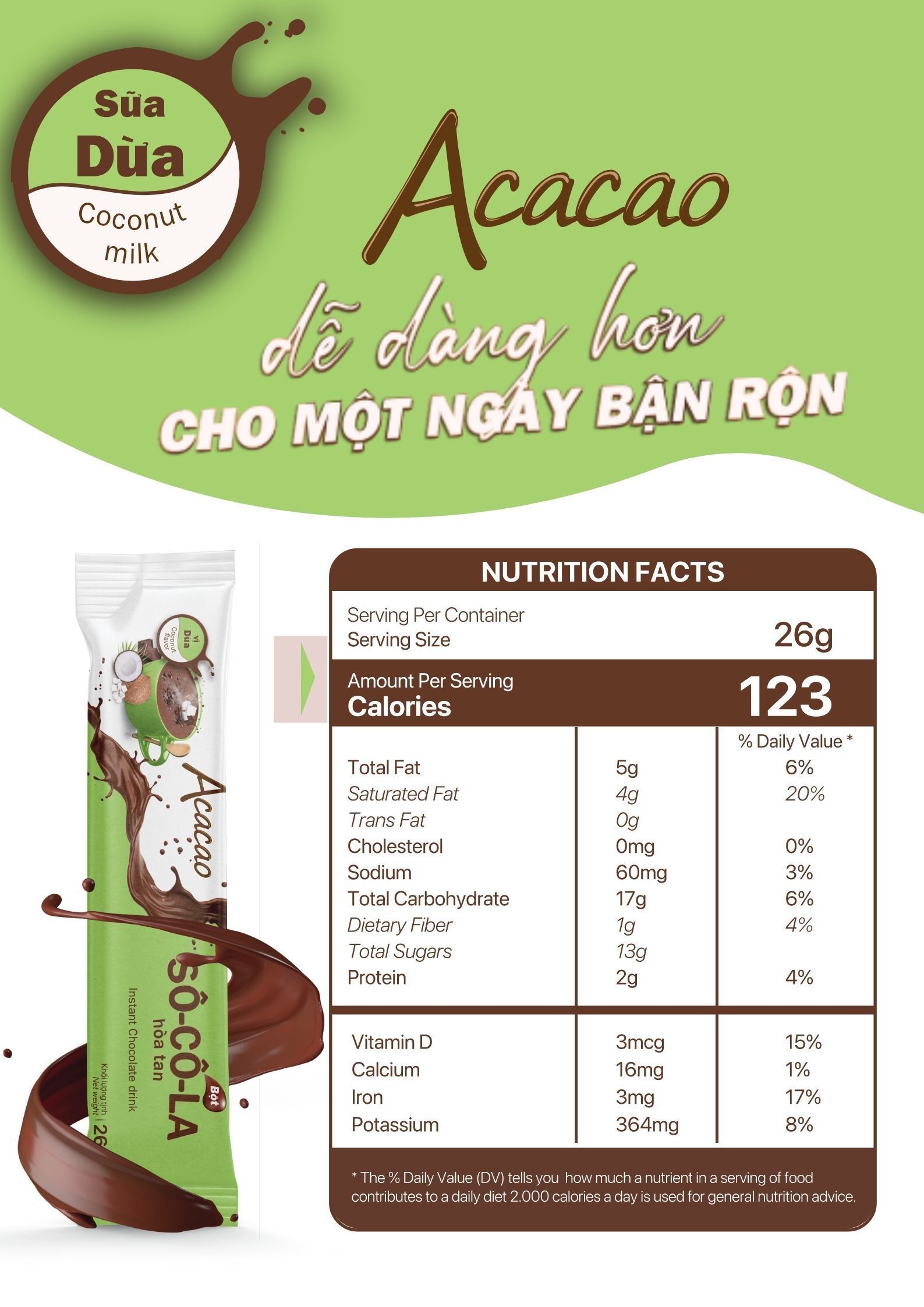 Combo 3 hộp bột Sô Cô La dinh dưỡng VỊ BẠC HÀ, SỮA DỪA và NGUYÊN BẢN phòng ngừa thiếu máu