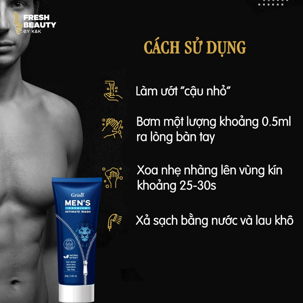 Dung dịch vệ sinh nam giới Hàn Quốc Grinif Men's Premium Intimate Wash 80g