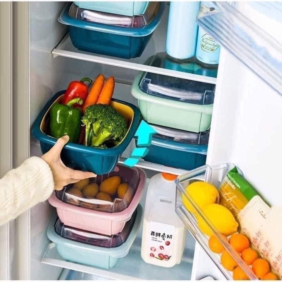 Set rổ chậu có nắp