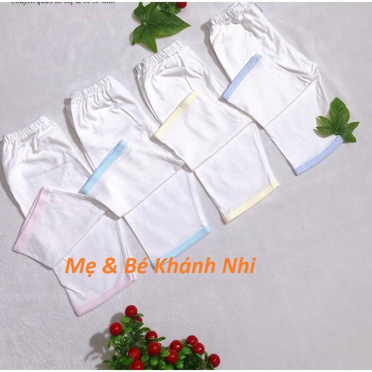 Quần Sơ Sinh Dài Trắng JOU Cotton Cao Cấp, Mềm Mịn Cho Bé - Quần Dài Cho Bé Sơ Sinh