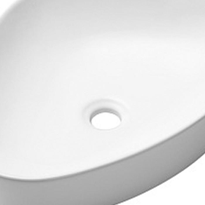 Chậu lavabo, chậu rửa mặt đặt bàn sứ trắng, hình tam giác bo tròn, độ bền cao, hàng nhập khẩu Moen BC9903-152