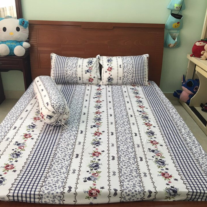 Bộ drap giường cotton cao cấp - bộ 4 món