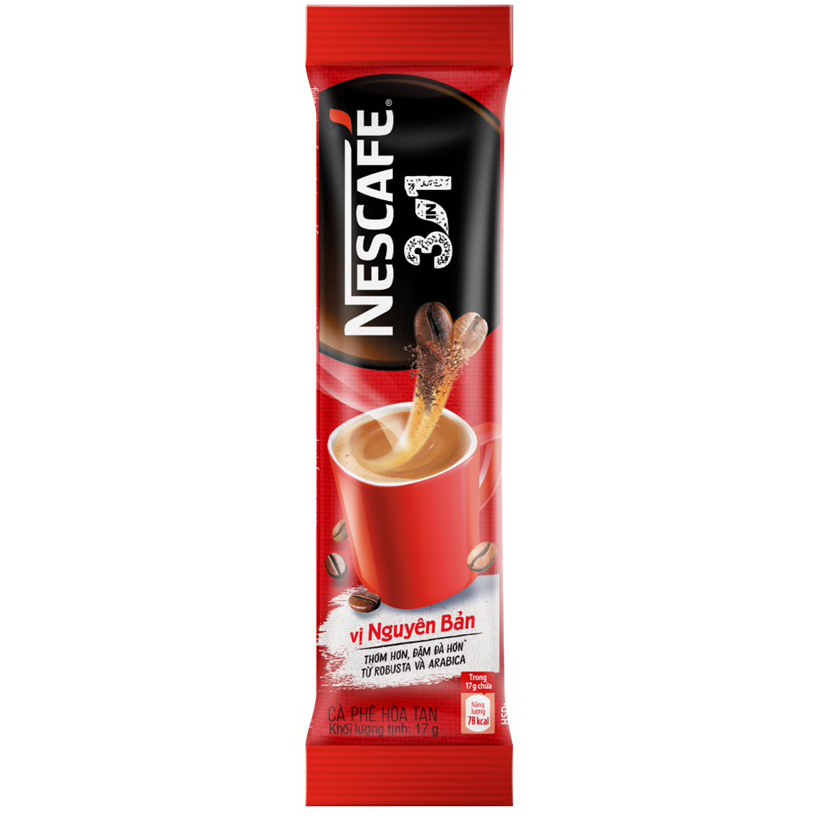 Cà phê hòa tan Nescafé 3in1 vị nguyên bản - công thức cải tiến (Bịch 46 gói) - [Tặng 1 bình Inochi]