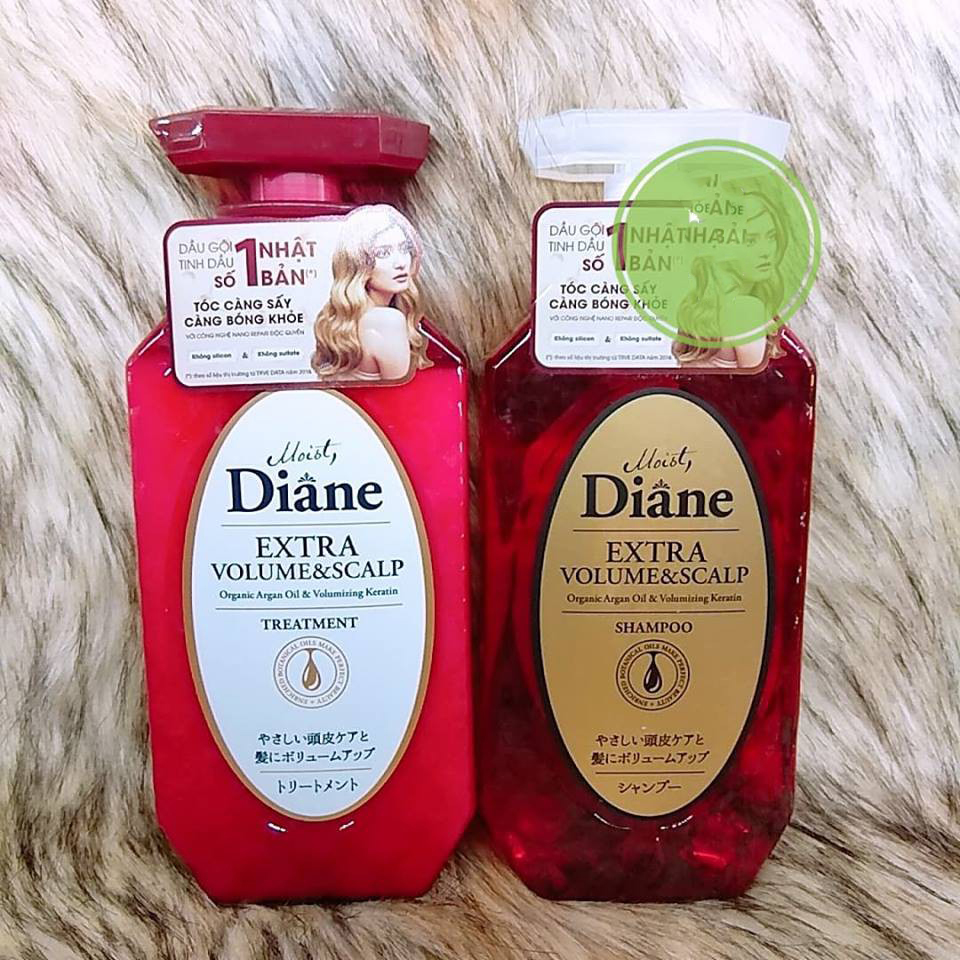 Bộ gội xả Diane Extra Volume & Scalp Treatment giảm gàu chống rụng tóc Hàn Quốc 450ml tặng móc khoá