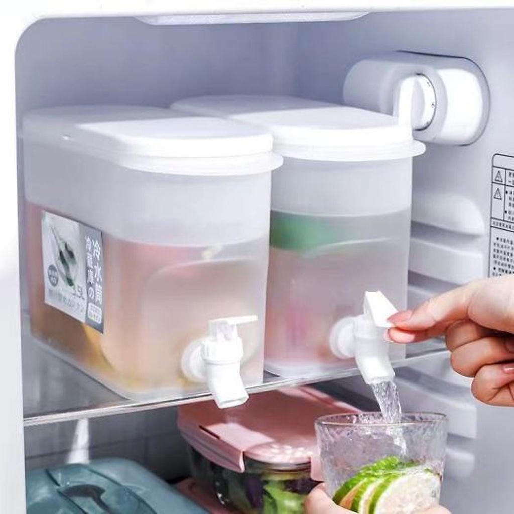 Bình Đựng Nước Có Vòi 3,5L Bình Đựng Nước Trà, Nước Trái Cây Để Trong Tủ Lạnh Tiện Lợi Đa Năng Ngăn Nắp