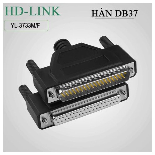 Đầu hàn COM DB37 HD-Link YL-3733M/F vỏ ốp nhựa dẻo. Hàng chính hãng