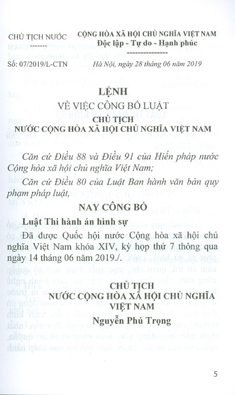 Luật Thi Hành Án Hình Sự