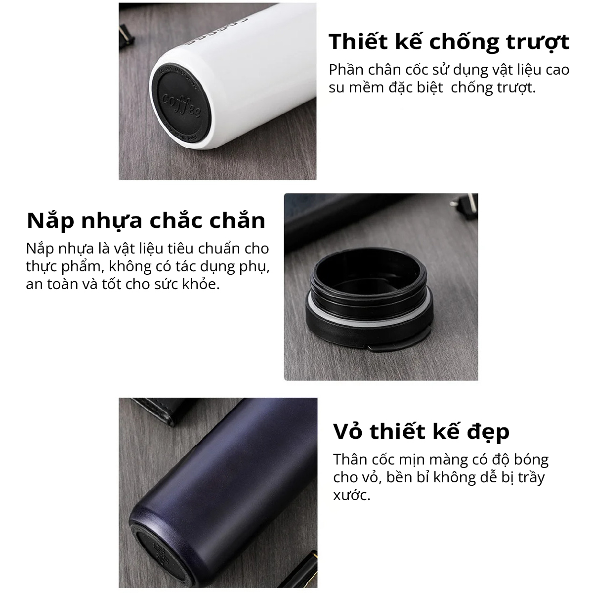 Ly Giữ Nhiệt Mishio inox 304 không gỉ sét dung tích 400ml - hàng chính hãng