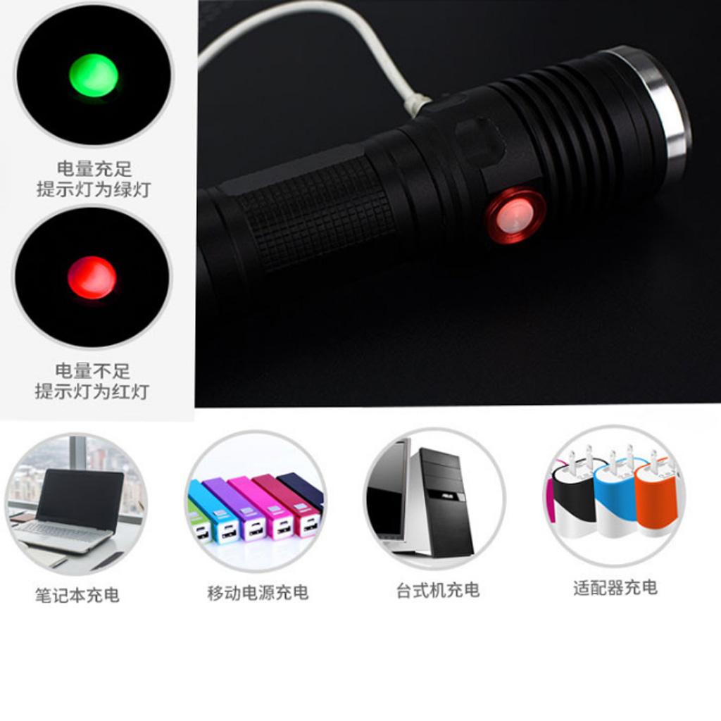 Portable Torch Flashlight USB Rechargeable Led Light High Powered Lamp