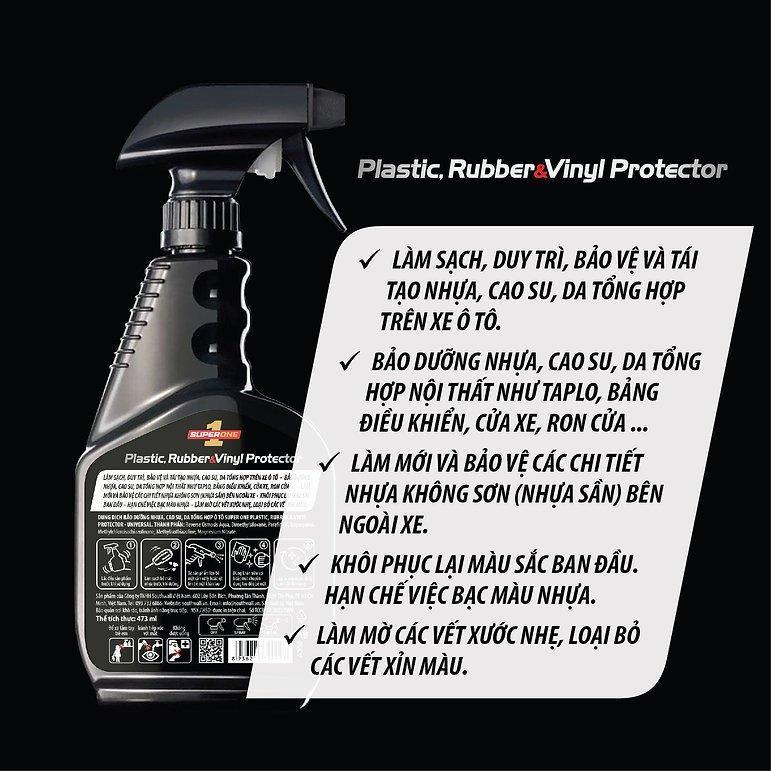 Dung Dịch Bảo Dưỡng Nhựa, Cao Su &amp; Da Tổng Hợp Ô Tô SUPERONE Plastic, Rubber and Vinyl Protector - Universal SOUTHWALL A302