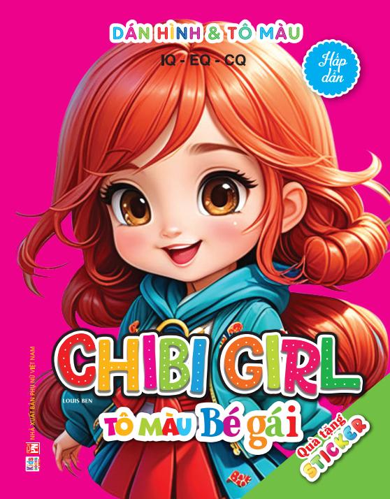 Sách - Chibi Girl Hấp Dẫn - Dán Hình và Tô Màu Bé Gái - IQ EQ CQ (VT)
