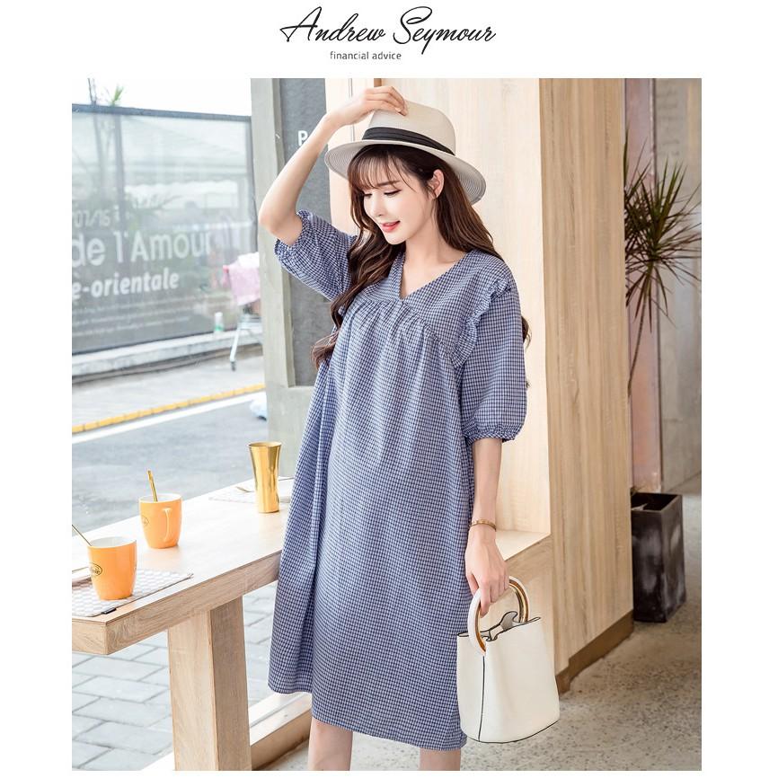 VÁY CARO CỔ TIM TAY BO