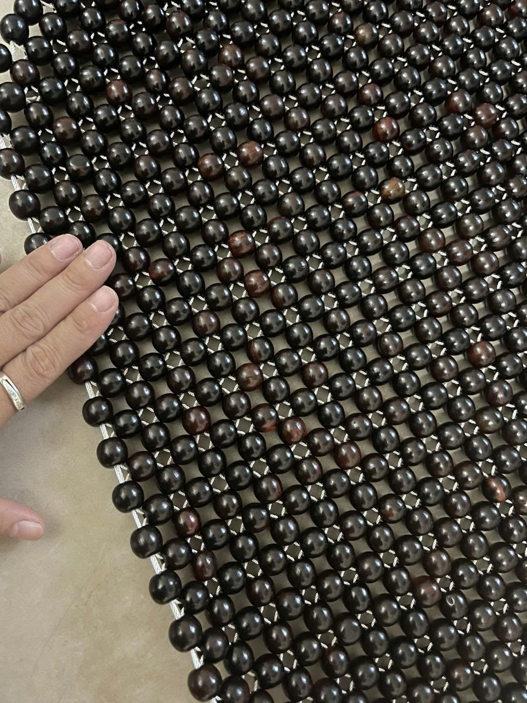 Chiếu Hạt Gỗ Cẩm Lai Cao Cấp - Kích Thước 1,5mx1,9m Chất Liệu 100% Hạt Gỗ Cẩm Tự Nhiên , Dây Đan Nhập Khẩu Từ Nga Bảo Hành 2 Năm