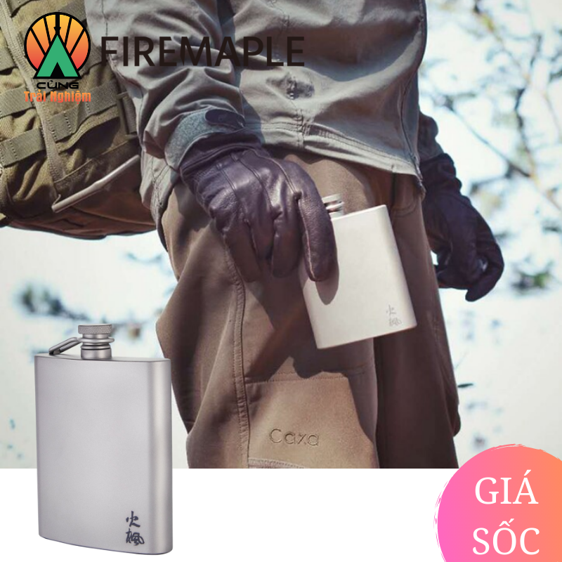 [CHÍNH HÃNG] Bình Đựng Rượu Bacchus 200ml Dã Ngoại Chuyên dụng Fire Maple Siêu Nhẹ Titanium Hip Flask FMP-BINH-1