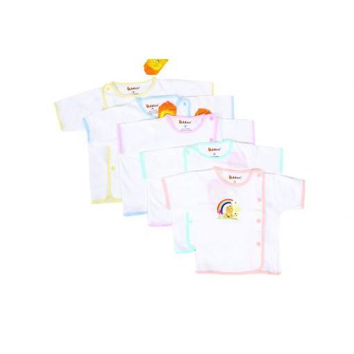 Sơ sinh -Áo sơ sinh bác sĩ viền màu tay ngắn BABIBOO- BB05