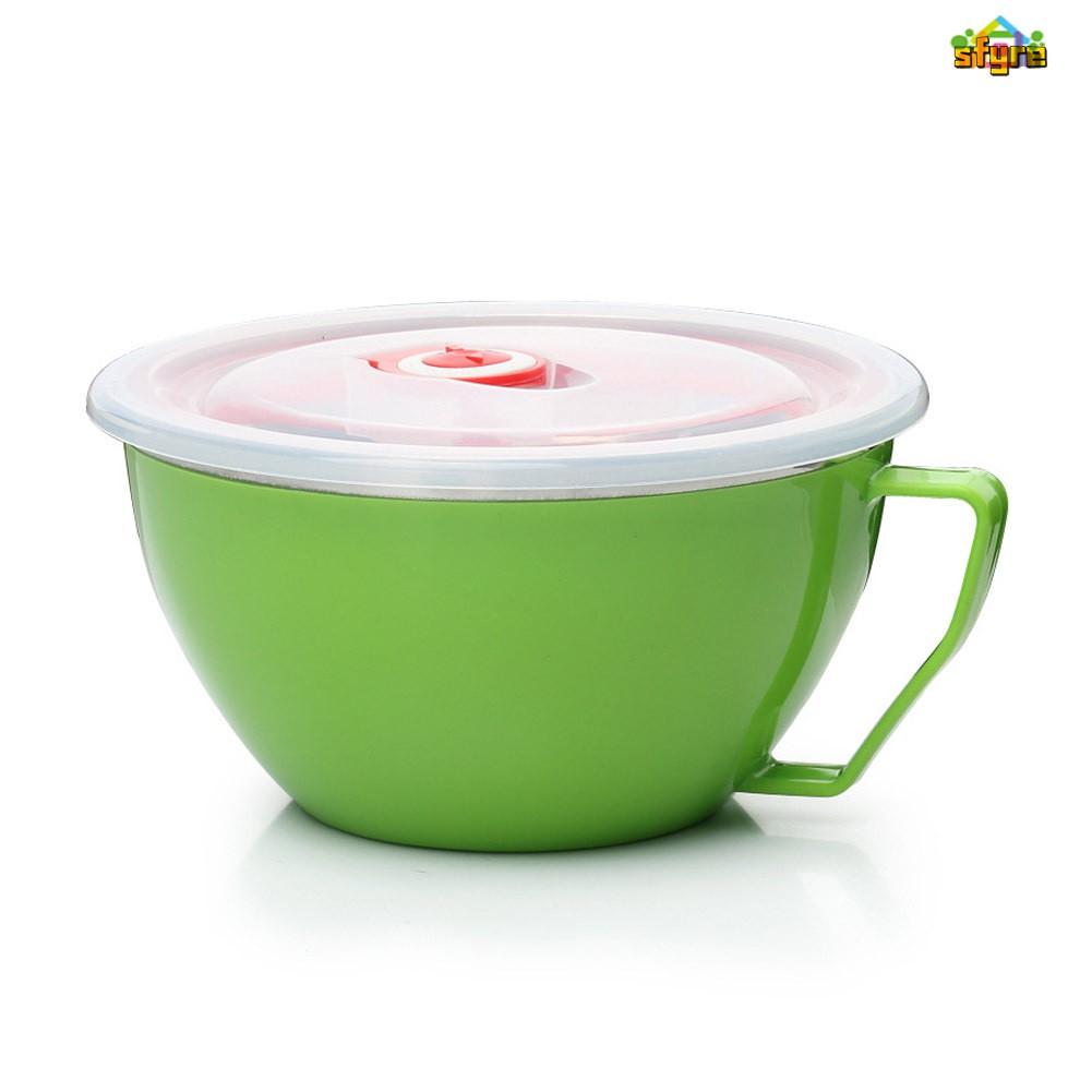 Tô Đựng Mì Bằng Thép Không Gỉ Có Tay Cầm Chống Tràn 600ml