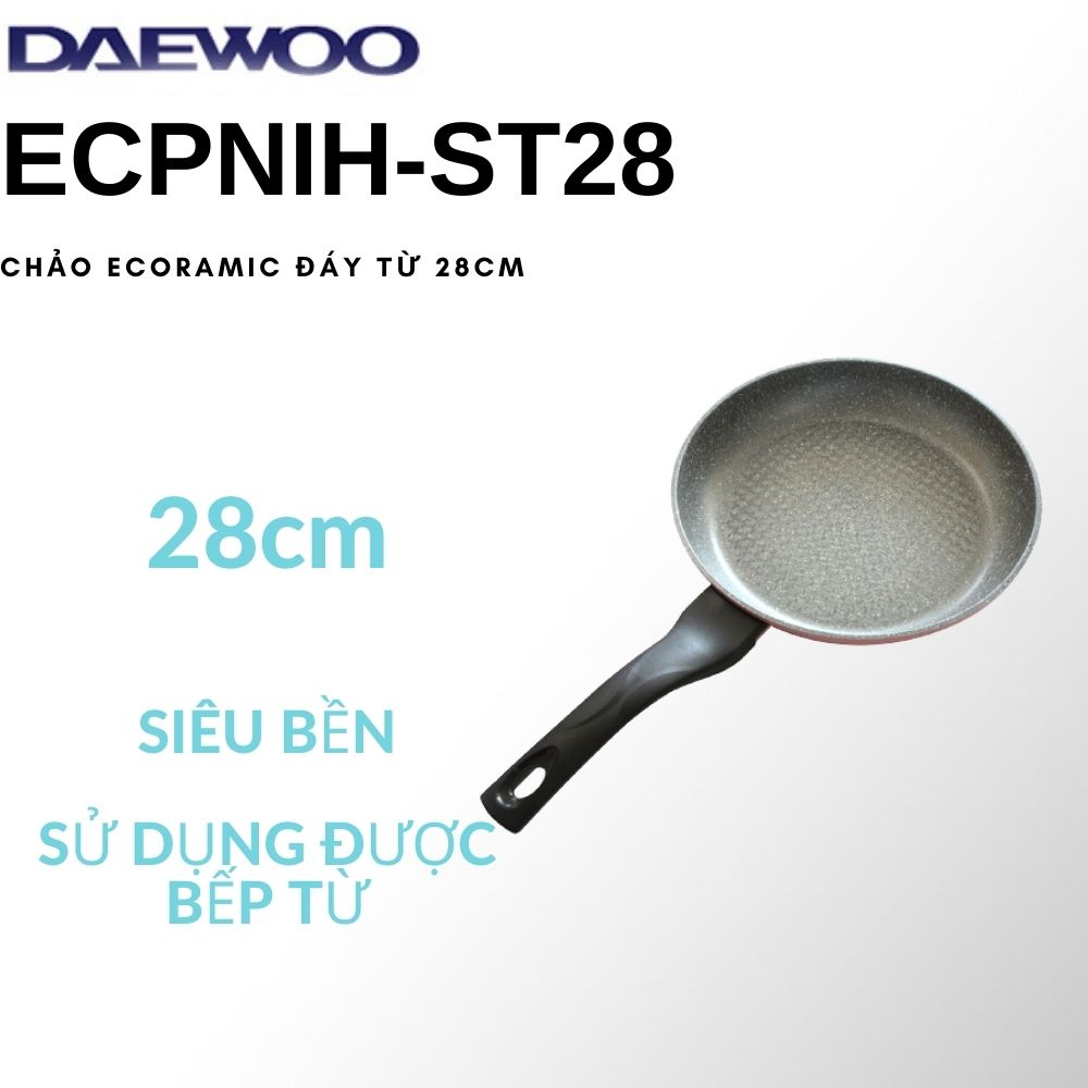 Chảo đá cạn đáy từ 28cm siêu bền Ecoramic ECPNIH-ST28