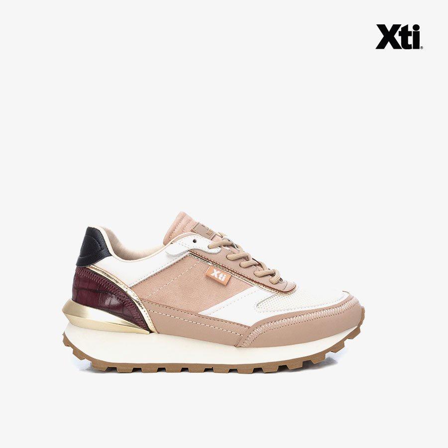 Giày Sneakers Nữ XTI Beige Textile Combined Ladies Shoes - Be